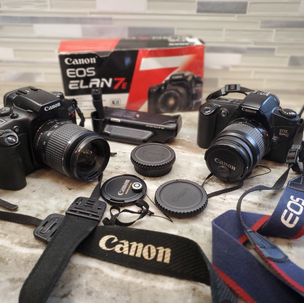 Canon EOS Elan 7 and EOS Rebel G With Lens And Accessories (see notes)